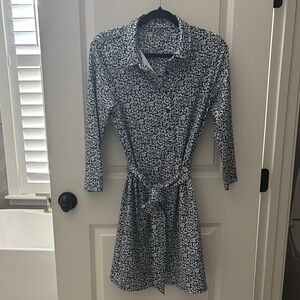 Vineyard Vines Printed Sankaty Tie-Waist Margo Shirt Dress